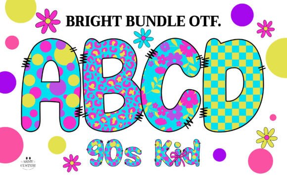 Brightarmy Check: A Vibrant 90s Color Font Collection