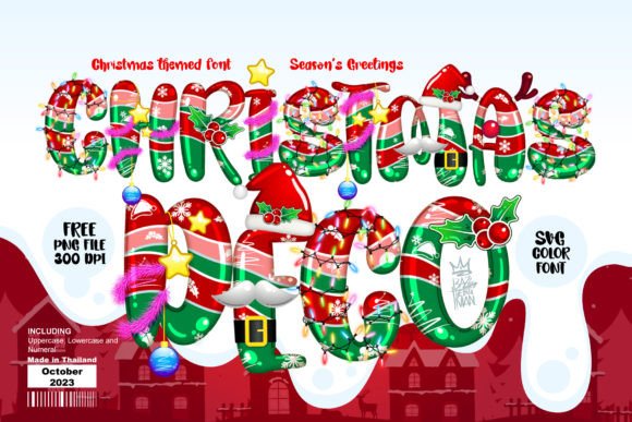 Christmas Deco: Festive Color Font for Design