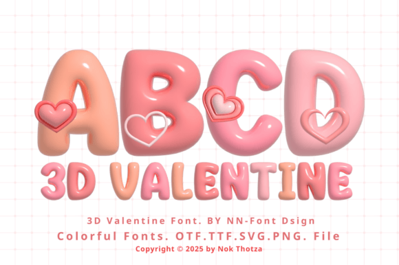 Elevate Your Designs with Charming 3D Valentine Typography