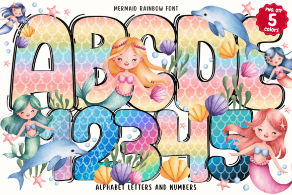 Enchanting Design with the Mermaid Rainbow Font
