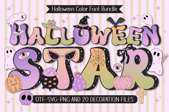 Halloween Star: A Vibrant Color Font for Festive Design