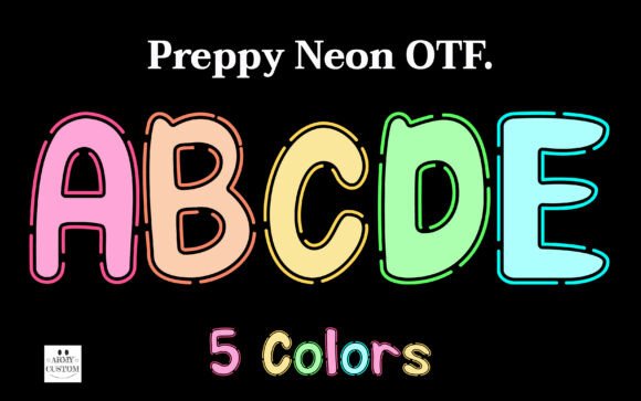 Illuminate Your Design: The Bold Allure of Preppy Neon Typography