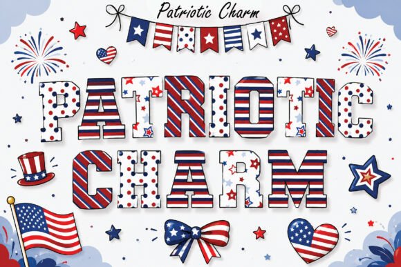 Patriotic Charm: A Modern Design Asset