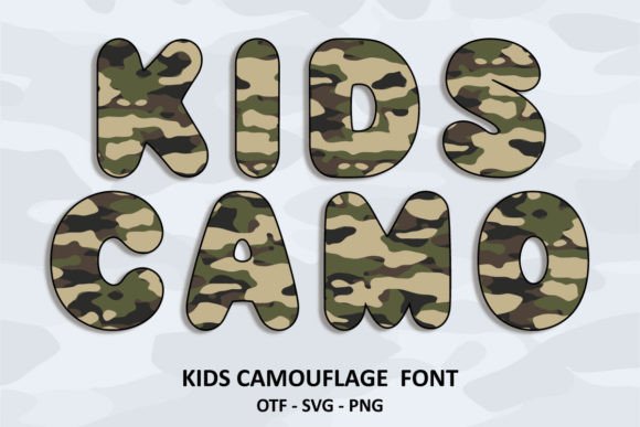 Playful Typography: The Kids Camouflage Font for Creative Projects