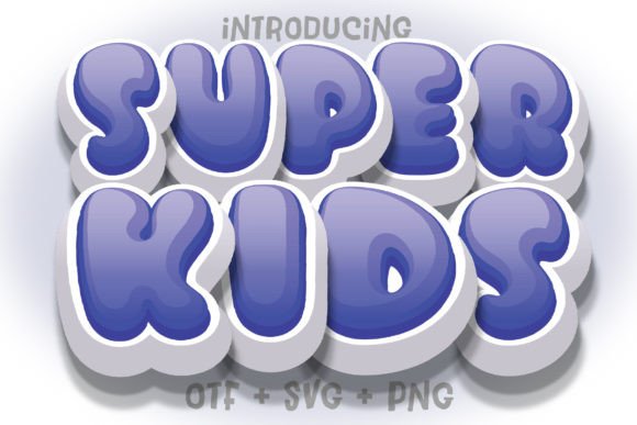 Super Kids - Blue Font: A Playful Tool for Creative Design