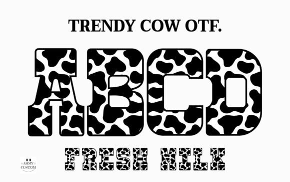 Unleashing Whimsy: The Trendy Cow Alphabet Design
